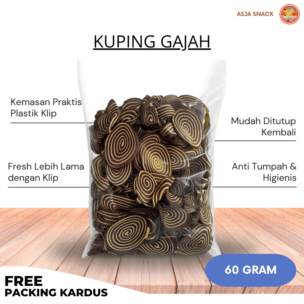 Kuping Gajah 60 Gram Renyah Manis | Snack Tradisional Crispy 60 Gram Enak & Murah | Cemilan Kekinian